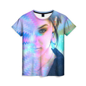 Женская футболка 3D с принтом Саша Грей. Абстракция в Курске, 100% полиэфир ( синтетическое хлопкоподобное полотно) | прямой крой, круглый вырез горловины, длина до линии бедер | gray | sasha grey | актриса | девушка | психоделика