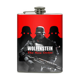 Фляга с принтом Wolfenstein: The New Order в Курске, металлический корпус | емкость 0,22 л, размер 125 х 94 мм. Виниловая наклейка запечатывается полностью | game | вильгельм череп штрассе | вольфенштайн: новый порядок | игра | игрок | молот евы | оружие | уильям бласковиц | шутер