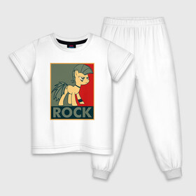 Детская пижама хлопок с принтом Rock в Курске, 100% хлопок |  брюки и футболка прямого кроя, без карманов, на брюках мягкая резинка на поясе и по низу штанин
 | Тематика изображения на принте: my little pony | rock | дружба | мой маленький пони | рок