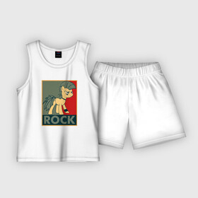 Детская пижама с шортами хлопок с принтом Rock в Курске,  |  | my little pony | rock | дружба | мой маленький пони | рок