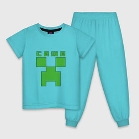 Детская пижама хлопок с принтом Саша - Minecraft в Курске, 100% хлопок |  брюки и футболка прямого кроя, без карманов, на брюках мягкая резинка на поясе и по низу штанин
 | minecraft | александр | александра | добывать | игра | игрушка | имя | компьютерная | кубики | майкрафт | майн крафт | майнкрафт | пиксели | пиксель | ремесло | с именем | саня | саша | сашка | шахта