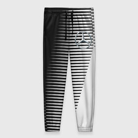 Женские брюки 3D с принтом MERCEDES BENZ SPORT в Курске, полиэстер 100% | прямой крой, два кармана без застежек по бокам, с мягкой трикотажной резинкой на поясе и по низу штанин. В поясе для дополнительного комфорта — широкие завязки | 