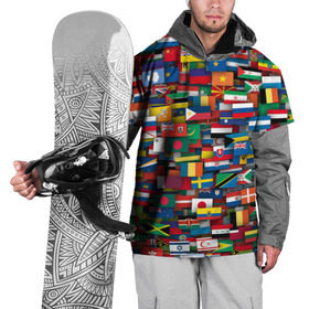 Накидка на куртку 3D с принтом Флаги всех стран в Курске, 100% полиэстер |  | Тематика изображения на принте: интернационал | мир | паттерн | флаг