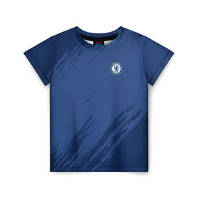 Детская футболка 3D с принтом Chelsea Uniform в Курске, 100% гипоаллергенный полиэфир | прямой крой, круглый вырез горловины, длина до линии бедер, чуть спущенное плечо, ткань немного тянется | chelsea | fc | спорт | спортивные | футбол | футбольный клуб | челси