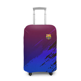 Чехол для чемодана 3D с принтом FC Barcelona SPORT в Курске, 86% полиэфир, 14% спандекс | двустороннее нанесение принта, прорези для ручек и колес | football | soccer | разноцветный