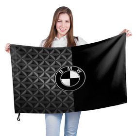 Флаг 3D с принтом BMW motorsport в Курске, 100% полиэстер | плотность ткани — 95 г/м2, размер — 67 х 109 см. Принт наносится с одной стороны | auto | automobile | bmw | car | автомобиль | бмв