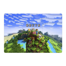 Магнитный плакат 3Х2 с принтом Настя - Minecraft в Курске, Полимерный материал с магнитным слоем | 6 деталей размером 9*9 см | minecraft | анастасия | майнкрафт | настенька | настюха | настя