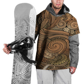 Накидка на куртку 3D с принтом Кружевная абстракция в Курске, 100% полиэстер |  | abstraction | абстракция | линии | текстуры | узор