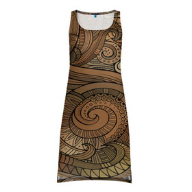 Платье-майка 3D с принтом Кружевная абстракция в Курске, 100% полиэстер | полуприлегающий силуэт, широкие бретели, круглый вырез горловины, удлиненный подол сзади. | abstraction | абстракция | линии | текстуры | узор