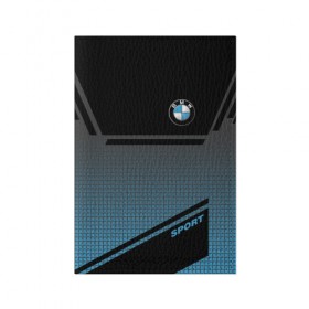 Обложка для паспорта матовая кожа с принтом BMW SPORT в Курске, натуральная матовая кожа | размер 19,3 х 13,7 см; прозрачные пластиковые крепления | bmw | бмв | марка | машины