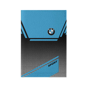 Обложка для паспорта матовая кожа с принтом BMW SPORT в Курске, натуральная матовая кожа | размер 19,3 х 13,7 см; прозрачные пластиковые крепления | Тематика изображения на принте: bmw | бмв | марка | машины