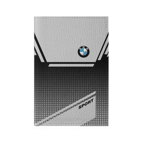 Обложка для паспорта матовая кожа с принтом BMW SPORT в Курске, натуральная матовая кожа | размер 19,3 х 13,7 см; прозрачные пластиковые крепления | 