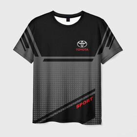 Мужская футболка 3D с принтом TOYOTA SPORT в Курске, 100% полиэфир | прямой крой, круглый вырез горловины, длина до линии бедер | toyota | марка | машины | тойота