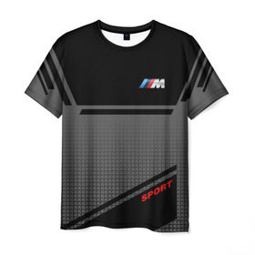 Мужская футболка 3D с принтом BMW 2018 M Sport в Курске, 100% полиэфир | прямой крой, круглый вырез горловины, длина до линии бедер | 