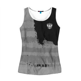 Женская майка 3D с принтом Russia Sport collection Gray в Курске, 100% полиэстер | круглая горловина, прямой силуэт, длина до линии бедра | abstraction | grunge | russia | sport | абстракция | герб | краска | русский | символика рф | спорт | спортивный | триколор | униформа | форма | я русский