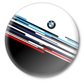 Значок с принтом BMW BRAND COLOR в Курске,  металл | круглая форма, металлическая застежка в виде булавки | bmw | bmw motorsport | bmw performance | carbon | m | motorsport | performance | sport | бмв | карбон | моторспорт | спорт