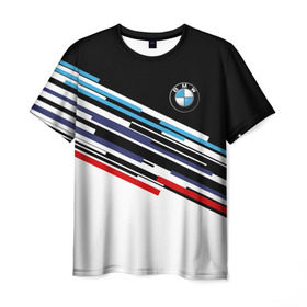 Мужская футболка 3D с принтом BMW BRAND COLOR в Курске, 100% полиэфир | прямой крой, круглый вырез горловины, длина до линии бедер | bmw | бмв | марка | машины