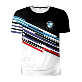Мужская футболка 3D спортивная с принтом BMW BRAND COLOR в Курске, 100% полиэстер с улучшенными характеристиками | приталенный силуэт, круглая горловина, широкие плечи, сужается к линии бедра | bmw | бмв | марка | машины