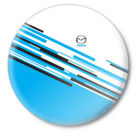 Значок с принтом MAZDA SPORT в Курске,  металл | круглая форма, металлическая застежка в виде булавки | mazda | мазда | марка | машины