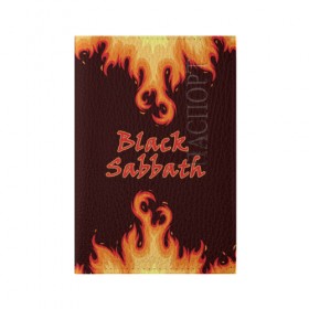 Обложка для паспорта матовая кожа с принтом Black Sabbath в Курске, натуральная матовая кожа | размер 19,3 х 13,7 см; прозрачные пластиковые крепления | rock | группы | дым | металл | музыка | огонь | пламя | рок | рокер | тяжелый