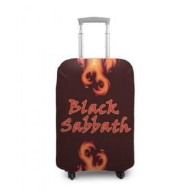 Чехол для чемодана 3D с принтом Black Sabbath в Курске, 86% полиэфир, 14% спандекс | двустороннее нанесение принта, прорези для ручек и колес | rock | группы | дым | металл | музыка | огонь | пламя | рок | рокер | тяжелый