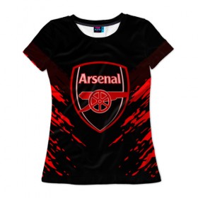 Женская футболка 3D с принтом ARSENAL SPORT в Курске, 100% полиэфир ( синтетическое хлопкоподобное полотно) | прямой крой, круглый вырез горловины, длина до линии бедер | football | soccer | арсенал