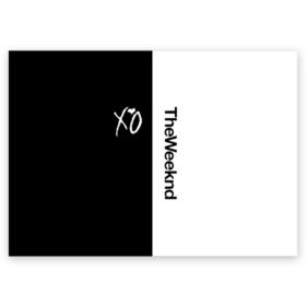 Поздравительная открытка с принтом The Weeknd в Курске, 100% бумага | плотность бумаги 280 г/м2, матовая, на обратной стороне линовка и место для марки
 | pbrb | pop | rb | the weeknd | trilogy | weeknd | xo | викенд | викнд | икс | иксо | макконен | музыкант | о | рнб | тесфайе | уикенд | уикнд | хип хоп | хипхоп | хо | эйбел | эр эн би