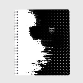 Тетрадь с принтом Arsenal uniform black 2018 в Курске, 100% бумага | 48 листов, плотность листов — 60 г/м2, плотность картонной обложки — 250 г/м2. Листы скреплены сбоку удобной пружинной спиралью. Уголки страниц и обложки скругленные. Цвет линий — светло-серый
 | football | soccer | арсенал
