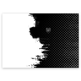 Поздравительная открытка с принтом Arsenal uniform black 2018 в Курске, 100% бумага | плотность бумаги 280 г/м2, матовая, на обратной стороне линовка и место для марки
 | football | soccer | арсенал