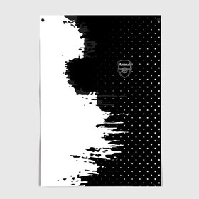 Постер с принтом Arsenal uniform black 2018 в Курске, 100% бумага
 | бумага, плотность 150 мг. Матовая, но за счет высокого коэффициента гладкости имеет небольшой блеск и дает на свету блики, но в отличии от глянцевой бумаги не покрыта лаком | football | soccer | арсенал
