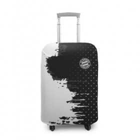 Чехол для чемодана 3D с принтом Bayern Munchen uniform black в Курске, 86% полиэфир, 14% спандекс | двустороннее нанесение принта, прорези для ручек и колес | 