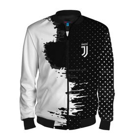 Мужской бомбер 3D с принтом Juventus uniform black 2018 в Курске, 100% полиэстер | застегивается на молнию, по бокам два кармана без застежек, по низу бомбера и на воротнике - эластичная резинка | football | soccer | ювентус