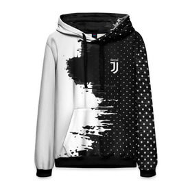 Мужская толстовка 3D с принтом Juventus uniform black 2018 в Курске, 100% полиэстер | двухслойный капюшон со шнурком для регулировки, мягкие манжеты на рукавах и по низу толстовки, спереди карман-кенгуру с мягким внутренним слоем. | football | soccer | ювентус