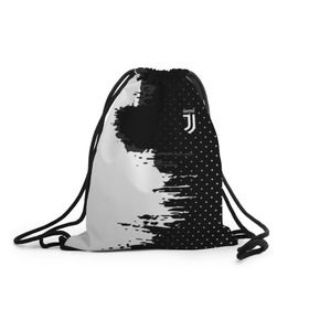 Рюкзак-мешок 3D с принтом Juventus uniform black 2018 в Курске, 100% полиэстер | плотность ткани — 200 г/м2, размер — 35 х 45 см; лямки — толстые шнурки, застежка на шнуровке, без карманов и подкладки | football | soccer | ювентус