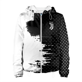 Женская куртка 3D с принтом Juventus uniform black 2018 в Курске, ткань верха — 100% полиэстер, подклад — флис | прямой крой, подол и капюшон оформлены резинкой с фиксаторами, два кармана без застежек по бокам, один большой потайной карман на груди. Карман на груди застегивается на липучку | football | soccer | ювентус