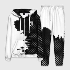 Мужской костюм 3D с принтом Juventus uniform black 2018 в Курске, 100% полиэстер | Манжеты и пояс оформлены тканевой резинкой, двухслойный капюшон со шнурком для регулировки, карманы спереди | football | soccer | ювентус