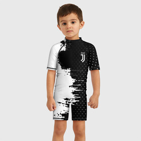 Детский купальный костюм 3D с принтом Juventus uniform black 2018 в Курске, Полиэстер 85%, Спандекс 15% | застежка на молнии на спине | football | soccer | ювентус