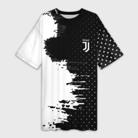 Платье-футболка 3D с принтом Juventus uniform black 2018 в Курске,  |  | football | soccer | ювентус