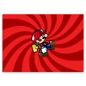 Поздравительная открытка с принтом Mario в Курске, 100% бумага | плотность бумаги 280 г/м2, матовая, на обратной стороне линовка и место для марки
 | nintendo | марио | нинтендо
