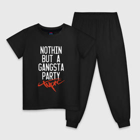 Детская пижама хлопок с принтом Nothin but a gangsta party в Курске, 100% хлопок |  брюки и футболка прямого кроя, без карманов, на брюках мягкая резинка на поясе и по низу штанин
 | Тематика изображения на принте: 
