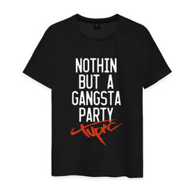 Мужская футболка хлопок с принтом Nothin but a gangsta party в Курске, 100% хлопок | прямой крой, круглый вырез горловины, длина до линии бедер, слегка спущенное плечо. | Тематика изображения на принте: 