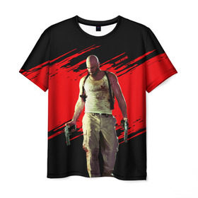 Мужская футболка 3D с принтом Max Payne в Курске, 100% полиэфир | прямой крой, круглый вырез горловины, длина до линии бедер | game | gta | max | payne | rockstar | игра | макс | пэйн