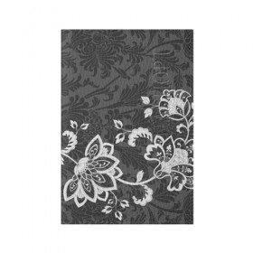 Обложка для паспорта матовая кожа с принтом Кружевной узор в Курске, натуральная матовая кожа | размер 19,3 х 13,7 см; прозрачные пластиковые крепления | flowers | pattern | арт | винтаж | кружева | орнамент | текстура | узор | цветы | черно белый