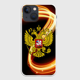 Чехол для iPhone 13 mini с принтом Герб РФ collection line в Курске,  |  | Тематика изображения на принте: abstraction | grunge | russia | sport | абстракция | герб | краска | русский | символика рф | спорт | спортивный | триколор | униформа | форма | я русский