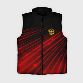 Женский жилет утепленный 3D с принтом Russia Sport 2018 uniform в Курске,  |  | abstraction | grunge | russia | sport | абстракция | герб | краска | русский | символика рф | спорт | спортивный | триколор | униформа | форма | я русский