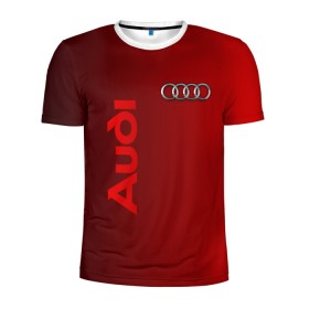 Мужская футболка 3D спортивная с принтом Audi в Курске, 100% полиэстер с улучшенными характеристиками | приталенный силуэт, круглая горловина, широкие плечи, сужается к линии бедра | audi | автомобиль | ауди | кольца | лого