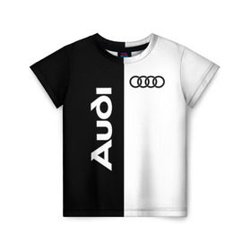 Детская футболка 3D с принтом Audi в Курске, 100% гипоаллергенный полиэфир | прямой крой, круглый вырез горловины, длина до линии бедер, чуть спущенное плечо, ткань немного тянется | ауди | кольца | лого
