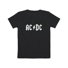 Детская футболка хлопок с принтом AC/DC в Курске, 100% хлопок | круглый вырез горловины, полуприлегающий силуэт, длина до линии бедер | ac dc | acdc | high voltage | ангус | металл | рок | фсвс | эй си ди си | эйсидиси | янг