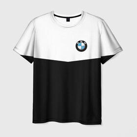 Мужская футболка 3D с принтом BMW SPORT в Курске, 100% полиэфир | прямой крой, круглый вырез горловины, длина до линии бедер | Тематика изображения на принте: бмв | марка | машины