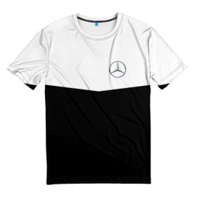 Мужская футболка 3D с принтом MERCEDES BENZ SPORT в Курске, 100% полиэфир | прямой крой, круглый вырез горловины, длина до линии бедер | mercedes | марка | машины | мерседес